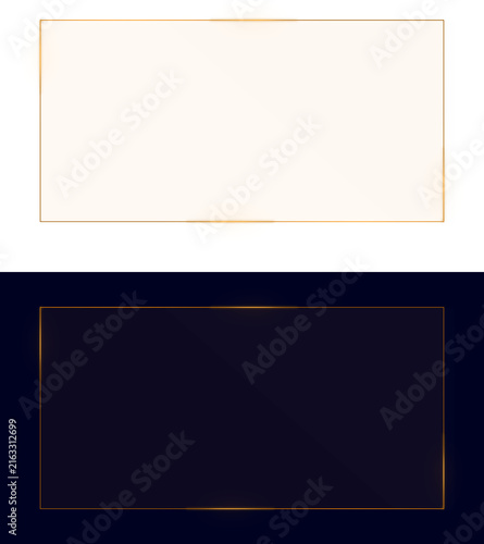 Isolated Glowing Orange Rectangle Frame Overlay with Corner Light Accents