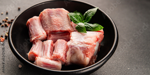 Bild auf Leinwand Oxtail meat beef veal tail dish tasty snack fresh and delicious gourmet food bac