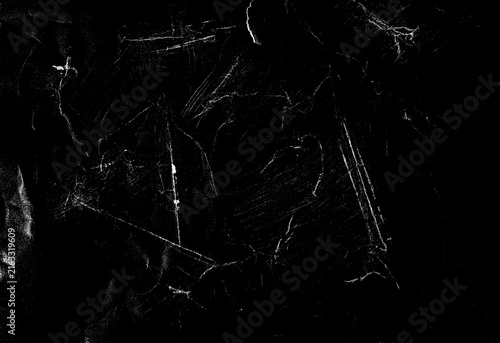 Distressed, scratched and grain black background, isolated on white, clipping path, design element