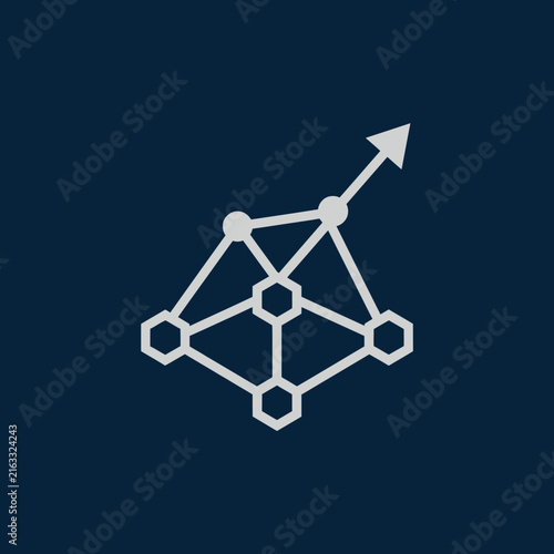 Abstract Network Growth Arrow Data Visualization Technology
