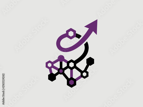 Abstract Network Growth Arrow Progress Concept
