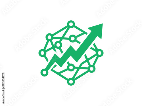 Abstract Network Growth Arrow Chart Concept
