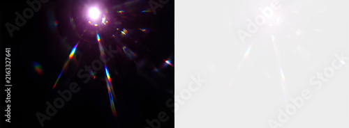 Obraz na plátne Luxury rainbow crystal effect featuring radiant spectrum beams, transparent over