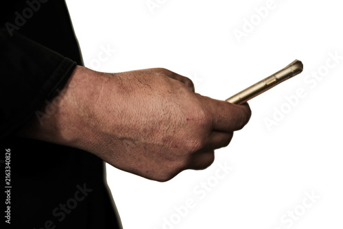 man holding a telephone