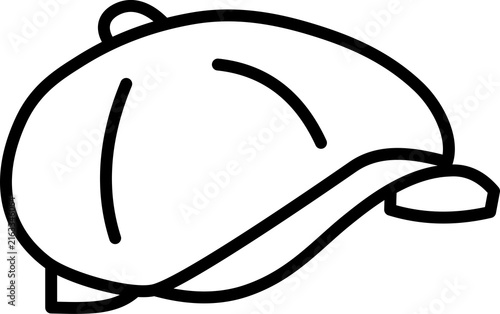 Bild auf Leinwand Simple line art icon of a classic flat cap hat accessory