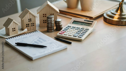 Home Mortgage Planning: Calculator, Coins, and Property Notes