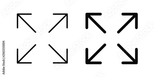 Foto Expand icon line illustrations set