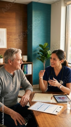 Caring Doctor Consults With Patient In Modern Office Environment