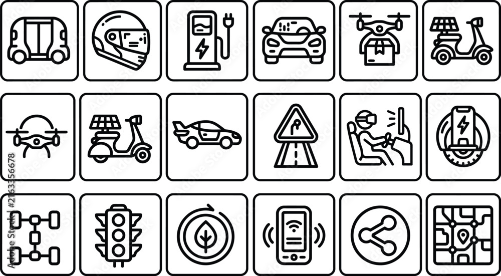 Fototapeta premium Transportation and travel icons set