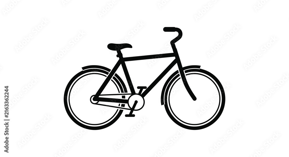 Fototapeta premium Bicycle silhouette on white background bike cycle