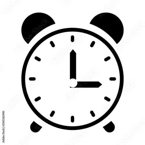 Classic alarm clock time vector icon illustration