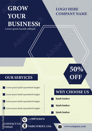 Modern corporate business flyer template with geometric shapes and professional layout design video .eps