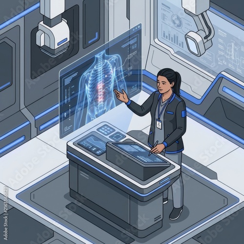 Advanced Medical Technology Future Diagnostics In Futuristic Lab Environment