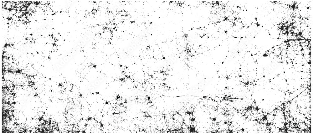 Fototapeta premium Dark black grunge texture distressed surface overlay vector illustration, scratched rough background with worn grain, dirty noise, weathered abstract pattern and vintage effect