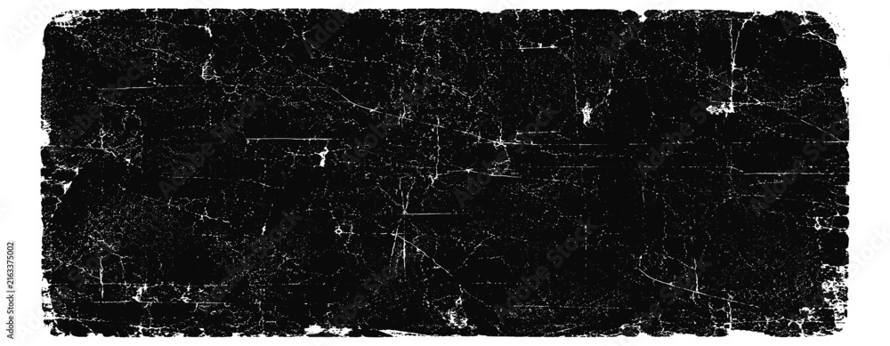 Fototapeta premium Rough black distressed texture vector illustration featuring white scratches, grunge weathered surface, aged grain, torn marks, dirty background and worn overlay effect