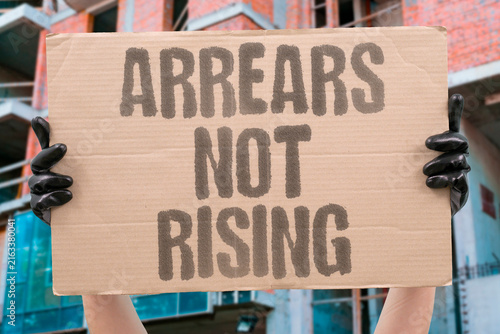Photography "Arrears Not Rising" Mortgage debt figures stay flat this month