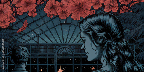 Under the Coral Blossom Glasshouse