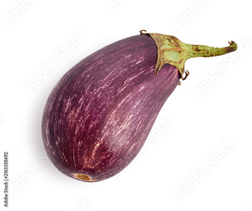 Obraz na plátně Fresh purple eggplant isolated on a white background