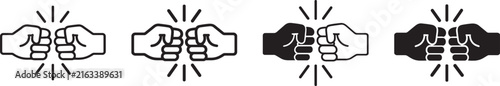 Fist Bump Agreement Icon Set.