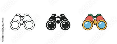 Foto Vintage binoculars icon, optical viewing and observation symbol for vision, zoom, magnification, exploration, surveillance and monitoring concepts