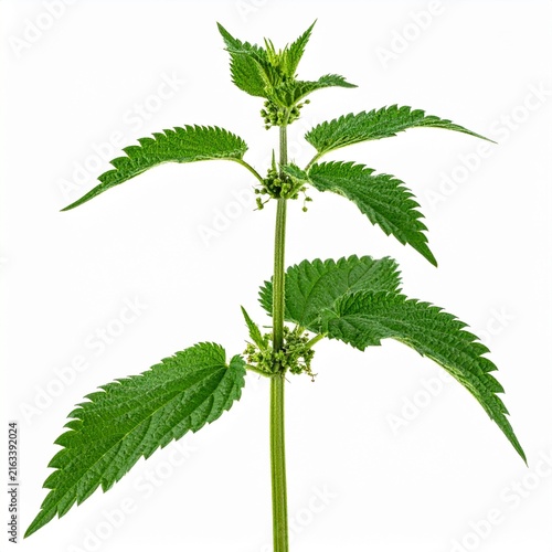 Urtica dioica Stinging Nettle isolated on white background 