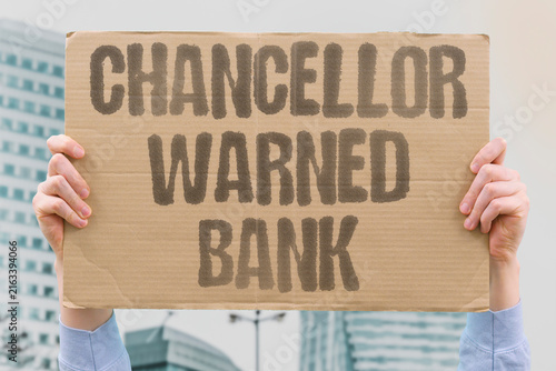 Принти на полотні "Chancellor Warned Bank" Finance minister cautioned against policy change