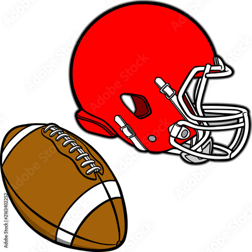 Football and Helmet