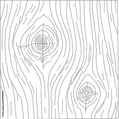 Wood Grain Texture. Hand drawn wood grain texture in clean outline style. Natural timber, wooden plank, and rustic wood surface vector illustration for backgrounds, engraving, woodworking