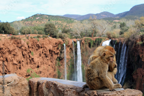 Photography scenic landscape at the Ourika-valley waterfalls