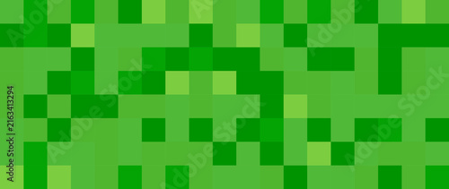 Pixel grass game background, 8bit blocks green pattern