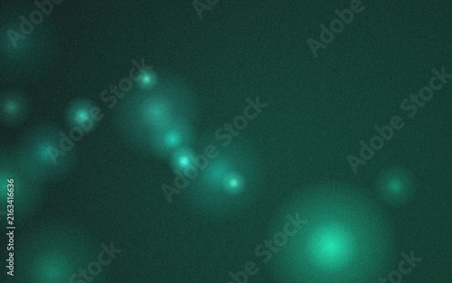 Photography Abstract dark teal background, with soft glowing, cyan circular light, orbs and
