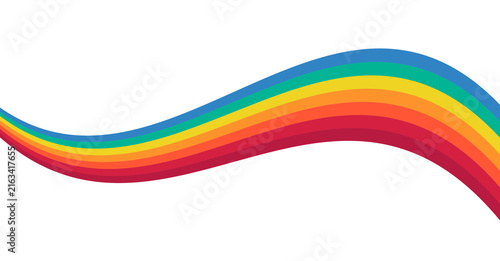 Rainbow curved isolated on white vector illustration banner background