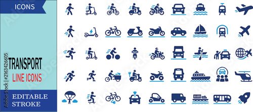 Pedestrian man walking icon line art symbol for urban mobility city transport walking route editable stroke