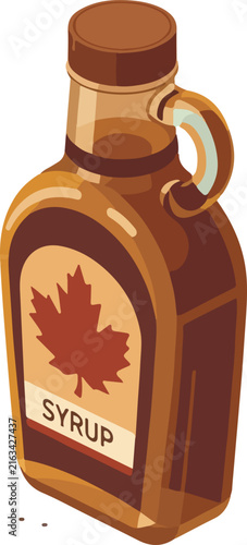 Isometric Maple Syrup Bottle Icon