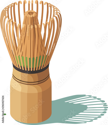 Isometric Matcha Whisk Icon
