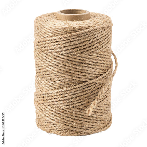 Canvastavla Roll of natural twine isolated on a transparent background