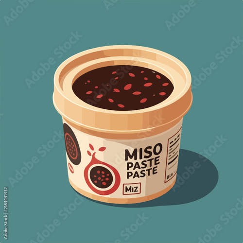 Miso Paste Tub Isometric Icon