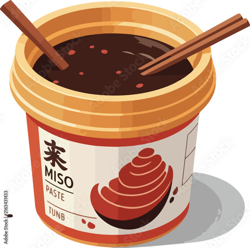Isometric Miso Paste Tub Icon