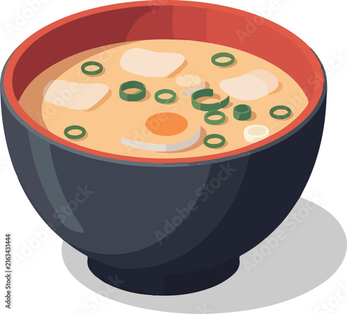 Miso Soup Bowl Isometric Icon