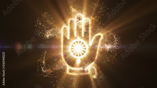 Golden Hand Symbol Particle Reveal Animation