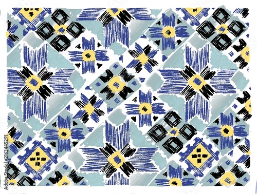 Ukrainian folk pattern, watercolor illustration