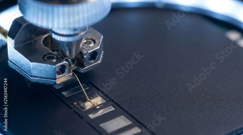 Macro view of precision machining tool working on a metal component