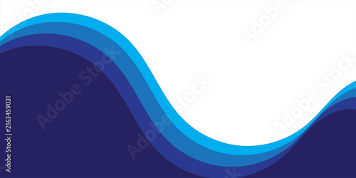 Abstract White Background with Layered Shades of Blue Curved Waves Modern Corporate Design