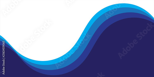 Abstract White Background with Layered Shades of Blue Curved Waves Modern Corporate Design