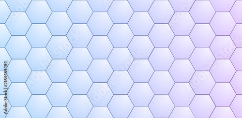 Purple blue hexagon pattern background, minimalist geometric honeycomb textur...