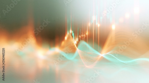 Financial Data Chart and Abstract Stock Market Waves
