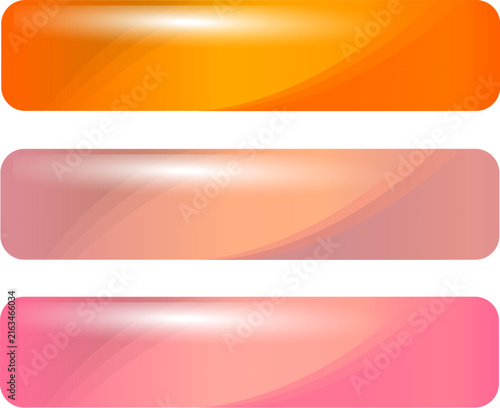Glossy web button templates in bright neon colors isolated, colorful gel butt...