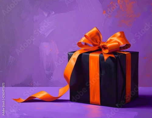 Paquet cadeau, ambiance Halloween, espace texte