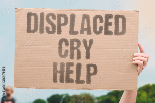 Fotografie "Displaced Cry Help" Sudanese refugees plead for international support