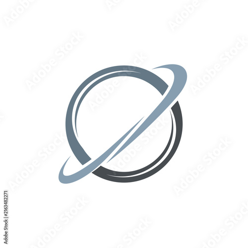 Two interlocking orbital rings abstract logo